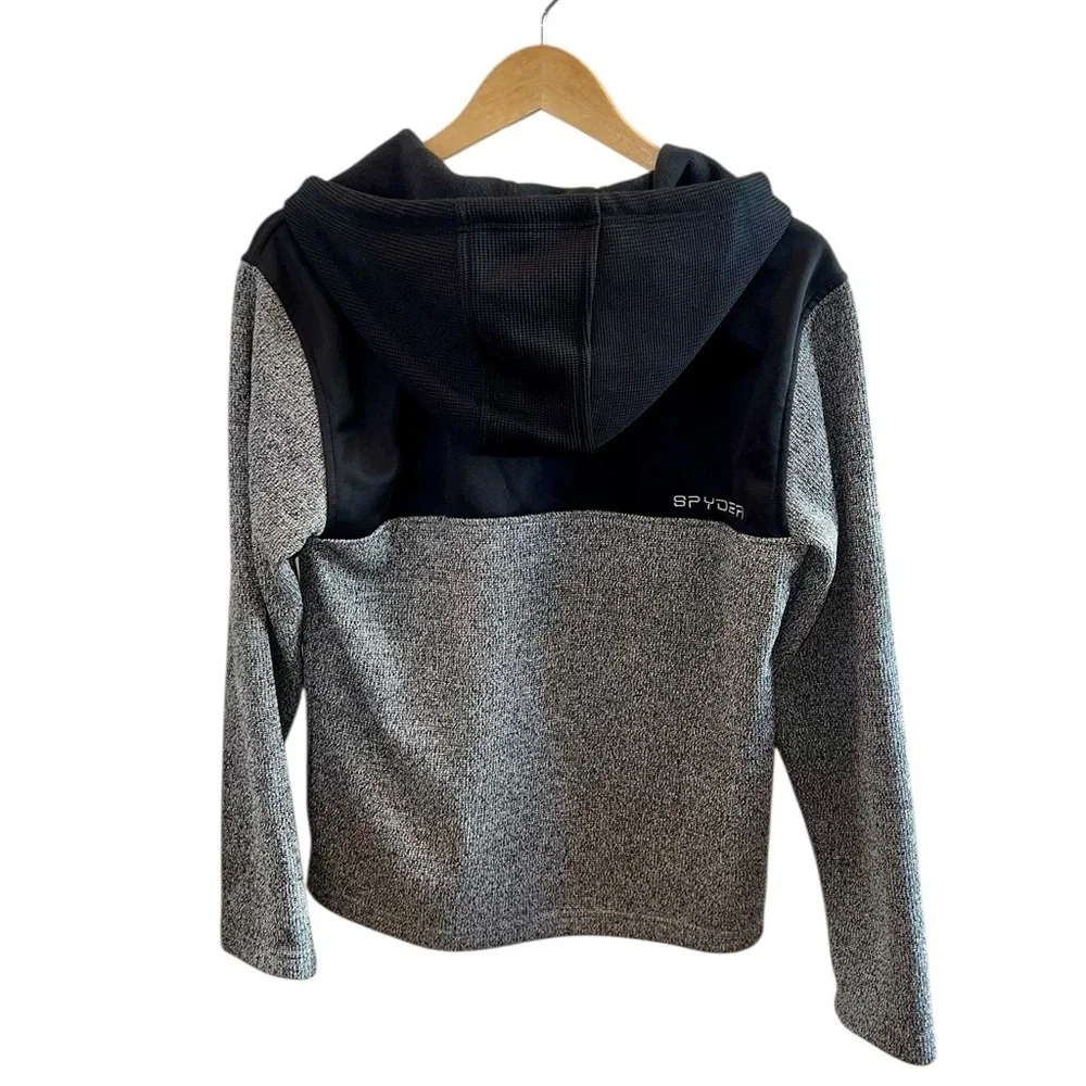 Spyder Men's Racer 1/4 Zip Pullover Hoodie Charcoal Heather - Picture 5 of 5